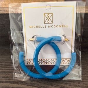 Michelle McDowell Blue Chunky Hoop Earrings for pierced ears